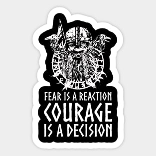 Viking Mythology Norse God Odin - Courage Is A Decision Sticker